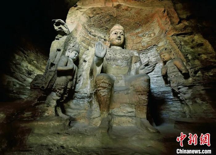 云岡石窟規(guī)模最大的洞窟第3窟。