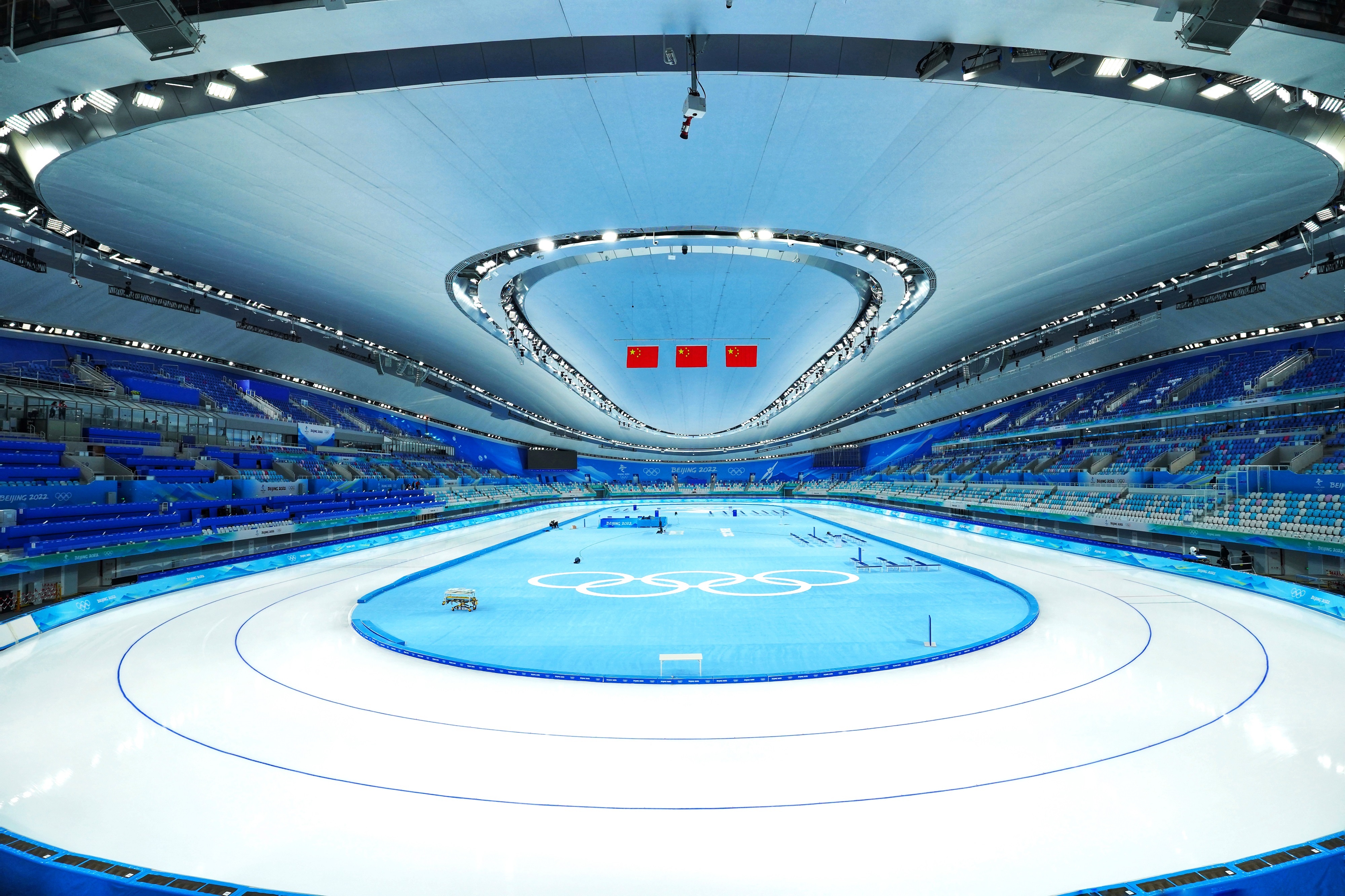 △國家速滑館，2022年1月4日，習近平總書記到這里調研。(圖/總臺國廣記者李晉拍攝)