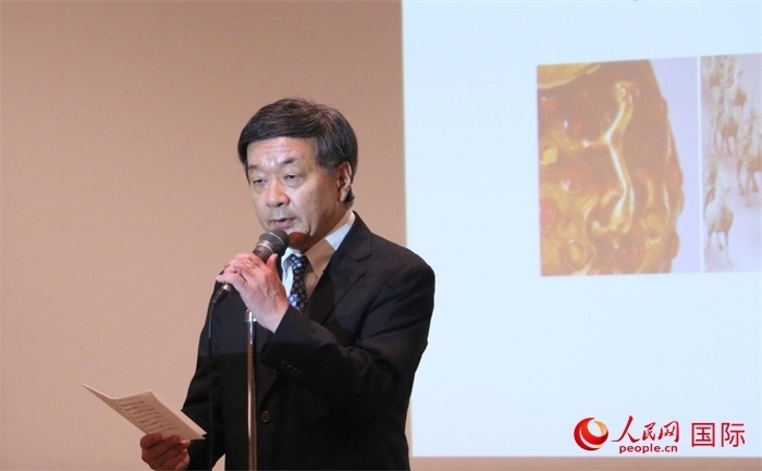 主辦方代表、富士美術(shù)館館長(zhǎng)五木田聰致辭。（人民網(wǎng) 許可攝）
