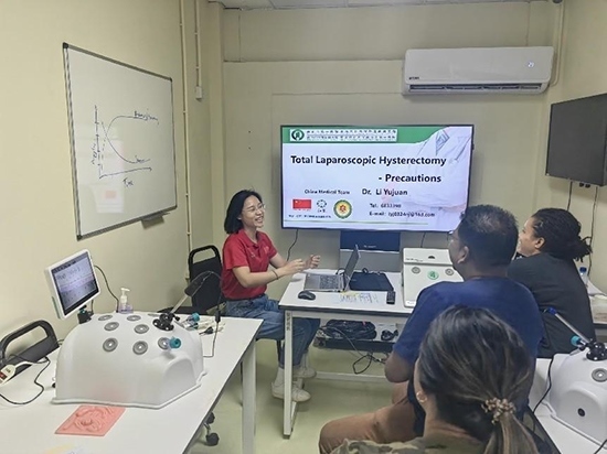 培訓(xùn)現(xiàn)場。第18期援圭亞那醫(yī)療隊供圖