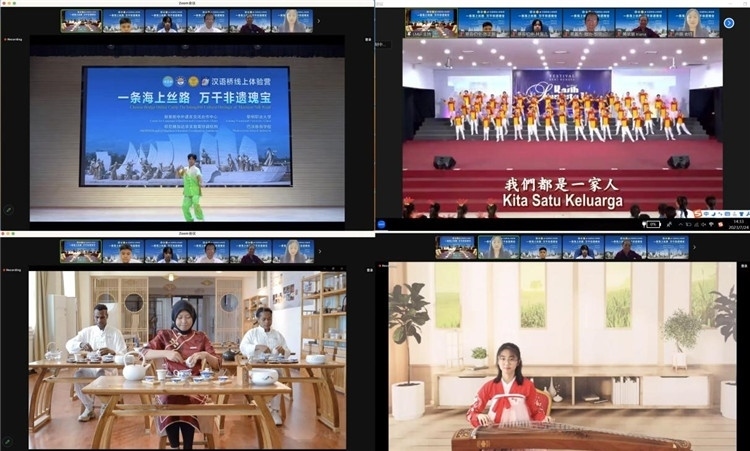 圖為開營(yíng)儀式上兩國(guó)營(yíng)員表演精彩節(jié)目。黎明職業(yè)大學(xué)供圖