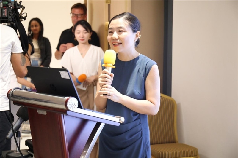 圖為吉布提孔子學院鄒燕舞院長為表彰儀式致辭。吉布提孔子學院供圖