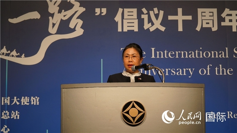 老撾駐日大使安拉萬發(fā)言。人民網(wǎng) 蔣曉辰攝