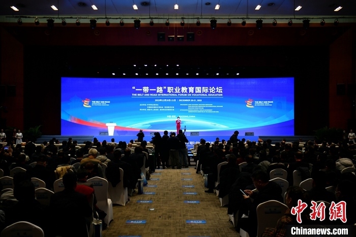 圖為 “一帶一路”職業(yè)教育國際論壇現(xiàn)場。 中新社記者 韓冰 攝