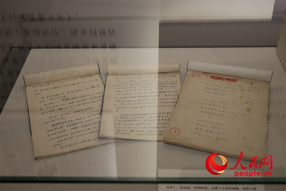 《青春萬(wàn)歲》手稿。人民網(wǎng)記者 韋衍行攝