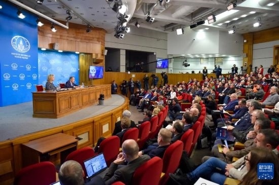 1月18日，在俄羅斯首都莫斯科，俄羅斯外長拉夫羅夫回答記者提問。新華社發(fā)（亞歷山大攝）