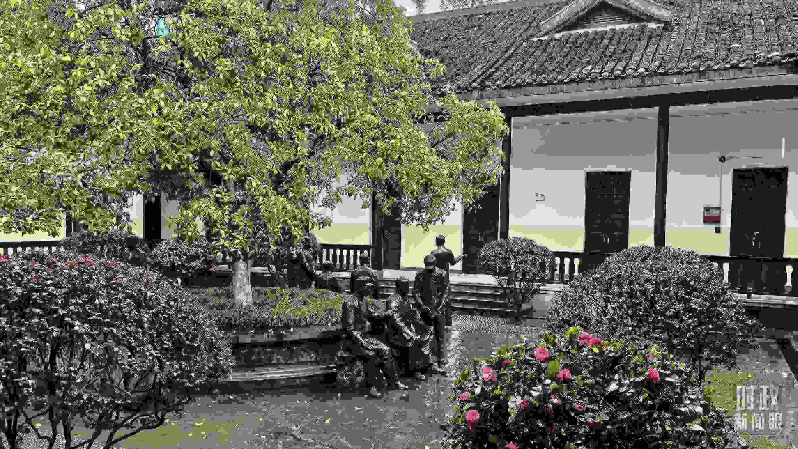 △湖南第一師范學(xué)院（城南書院校區(qū)）校園里。（總臺央視記者趙化拍攝）