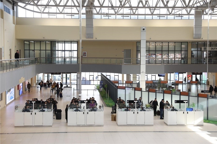 3月24日，扎門(mén)烏德口岸通關(guān)現(xiàn)場(chǎng)。駐蒙古使館供圖