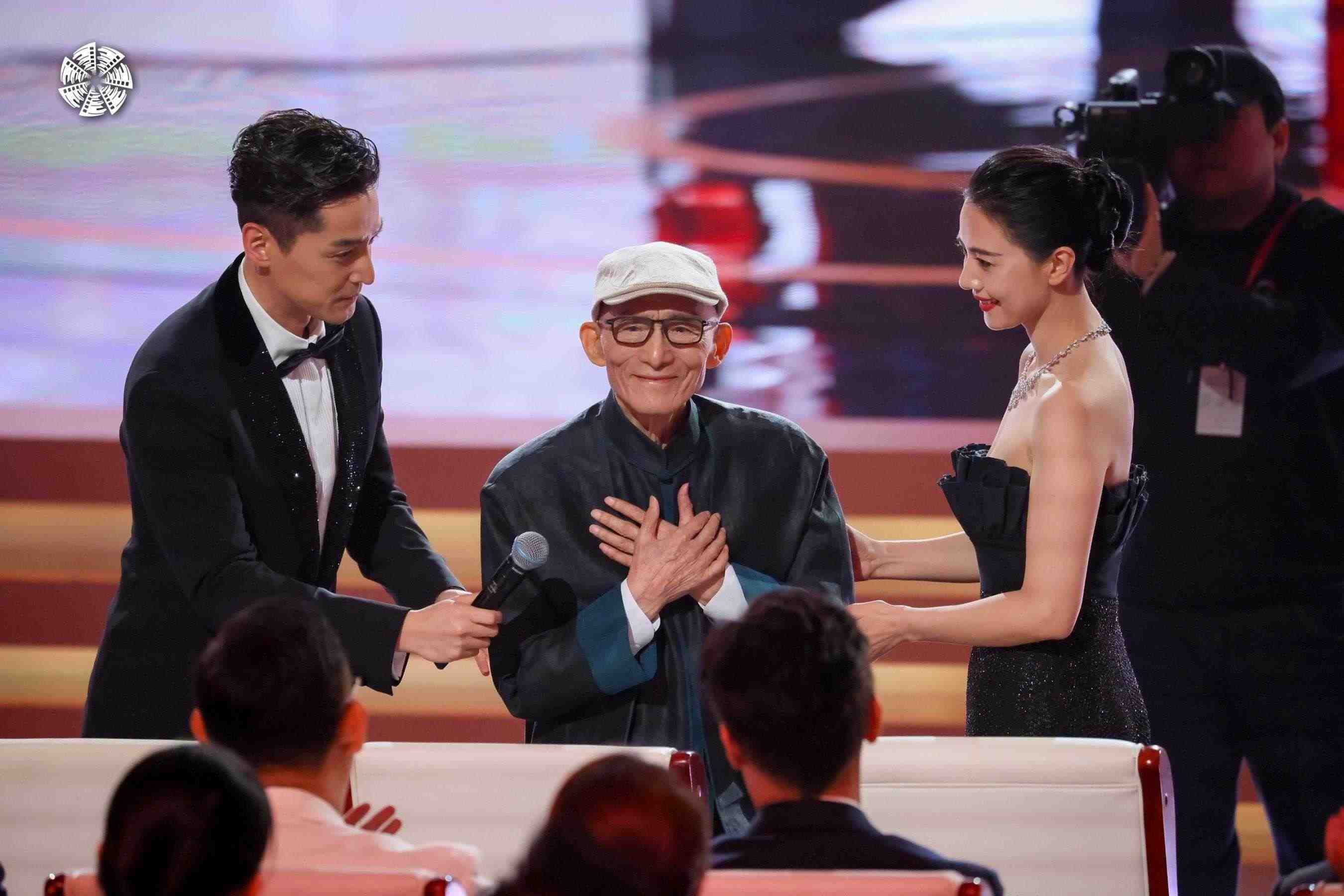 從左到右依次為演員胡歌，演員游本昌，演員高圓圓。主辦方供圖