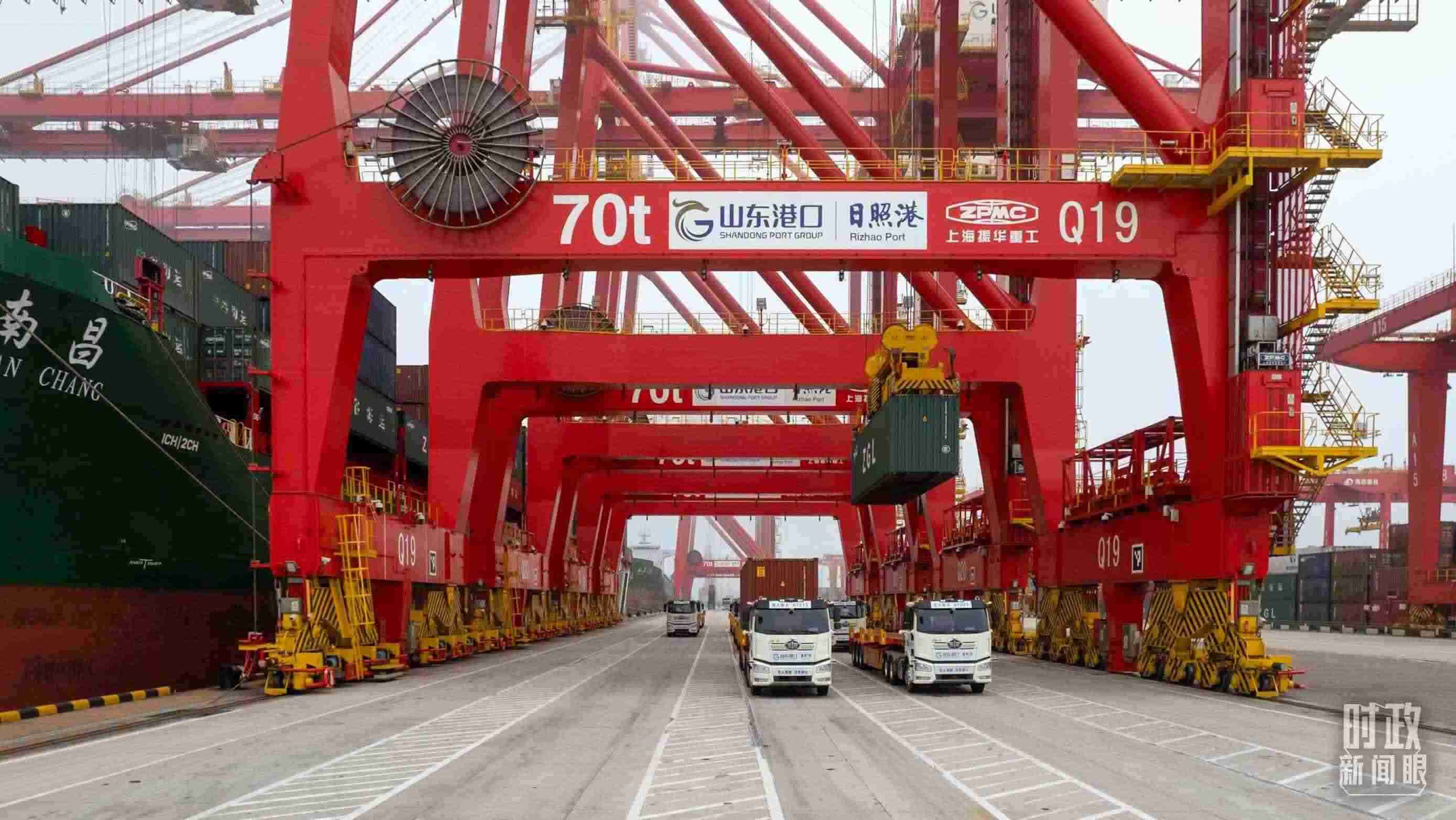 山東日照港。（總臺國廣記者李晉拍攝）