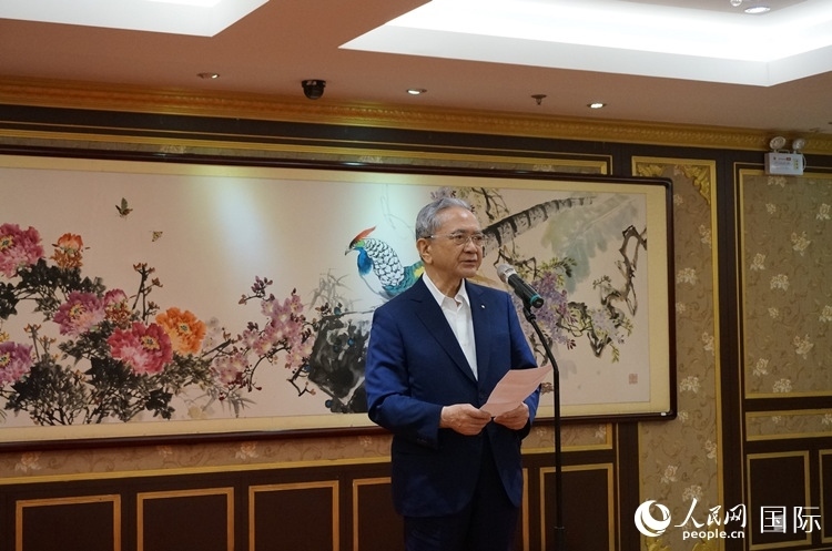 創(chuàng)價(jià)學(xué)會(huì)會(huì)長原田稔致辭。