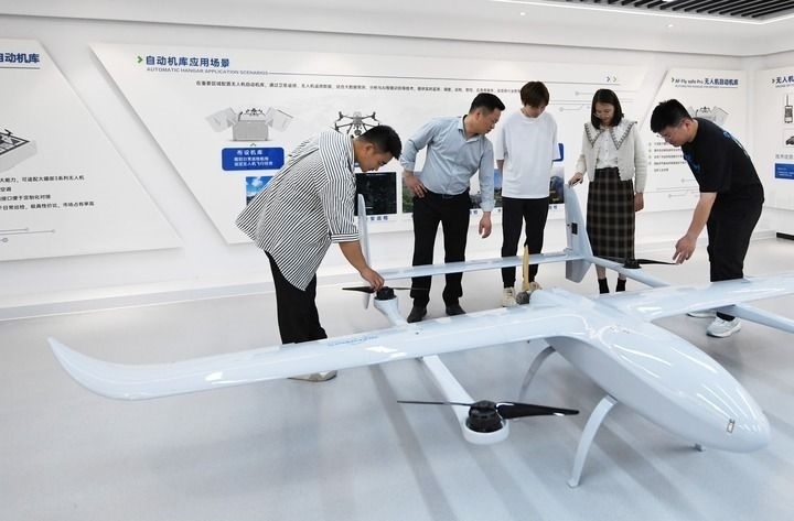 這是中科安飛（合肥）科技有限公司生產(chǎn)的無人機(jī)產(chǎn)品。（2024年5月16日攝）新華社發(fā)（郭如琦 攝）