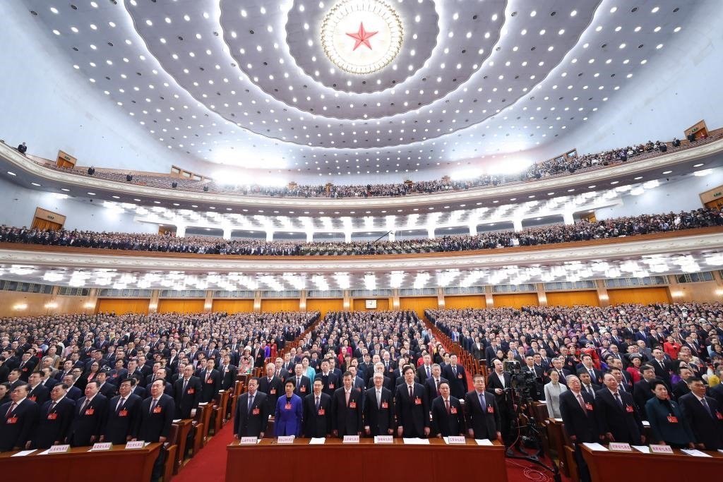 2024年3月5日，第十四屆全國人民代表大會第二次會議在北京人民大會堂開幕。新華社記者 黃敬文 攝