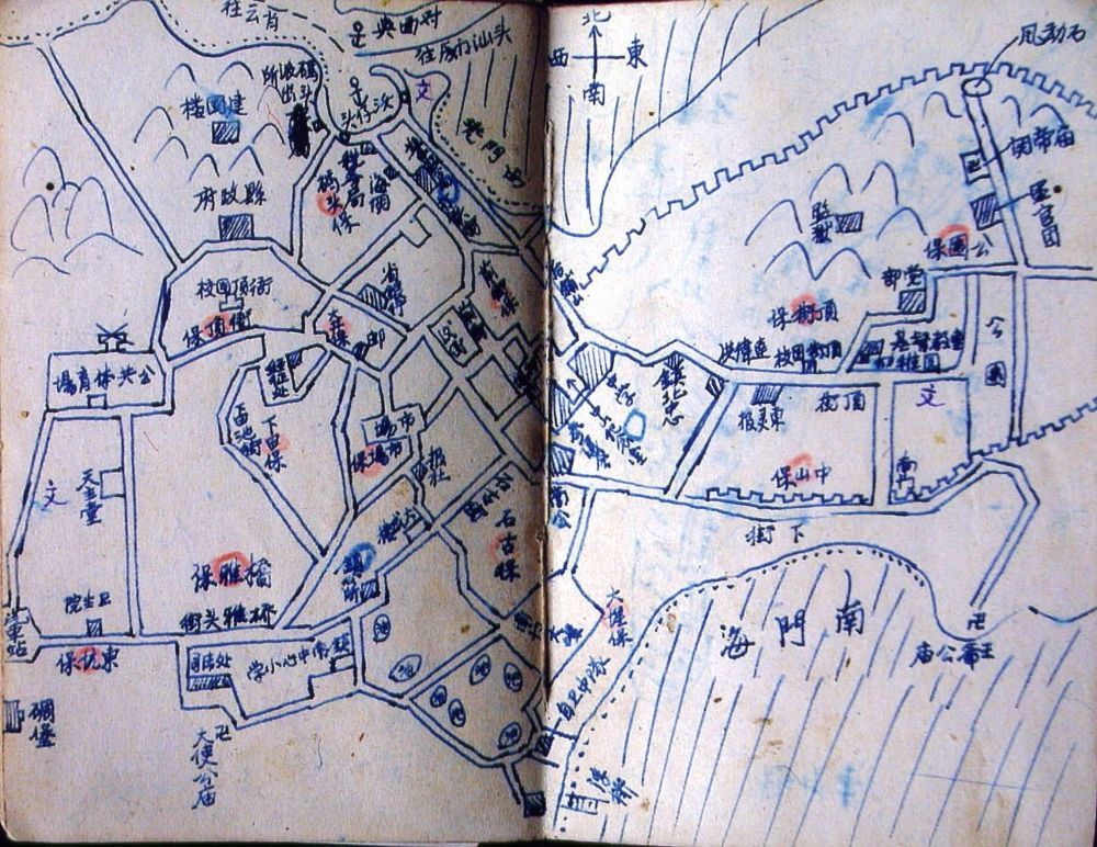 谷文昌在筆記本上繪制的東山建設(shè)規(guī)劃圖（資料照片）。