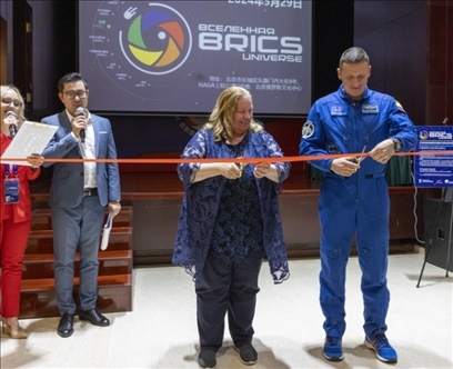 5月29日，“宇宙·金磚國家”圖片巡回展在北京舉辦。 北京俄羅斯文化中心供圖