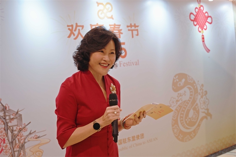 侯艷琪大使致辭。中國駐東盟使團(tuán)供圖