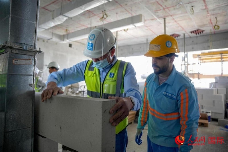 砌墻。人民網(wǎng)塔里克·易卜拉欣攝