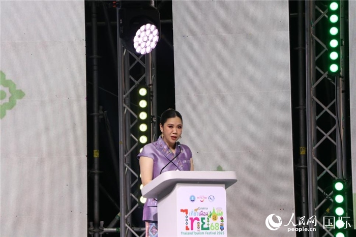 泰國旅游局局長塔佩妮在開幕式上致辭。朱瀟逸攝