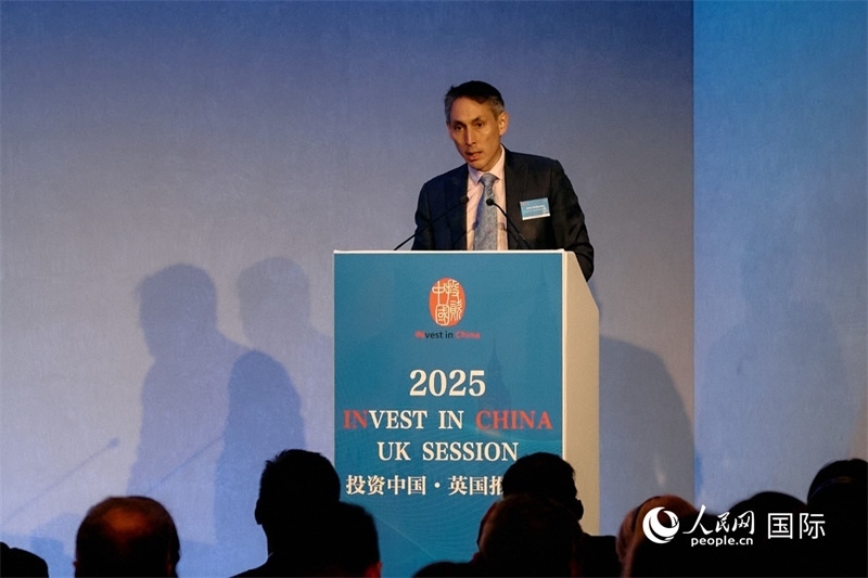 英國商業(yè)貿(mào)易部投資總監(jiān)吳僑文發(fā)表致辭。楊浩鵬攝