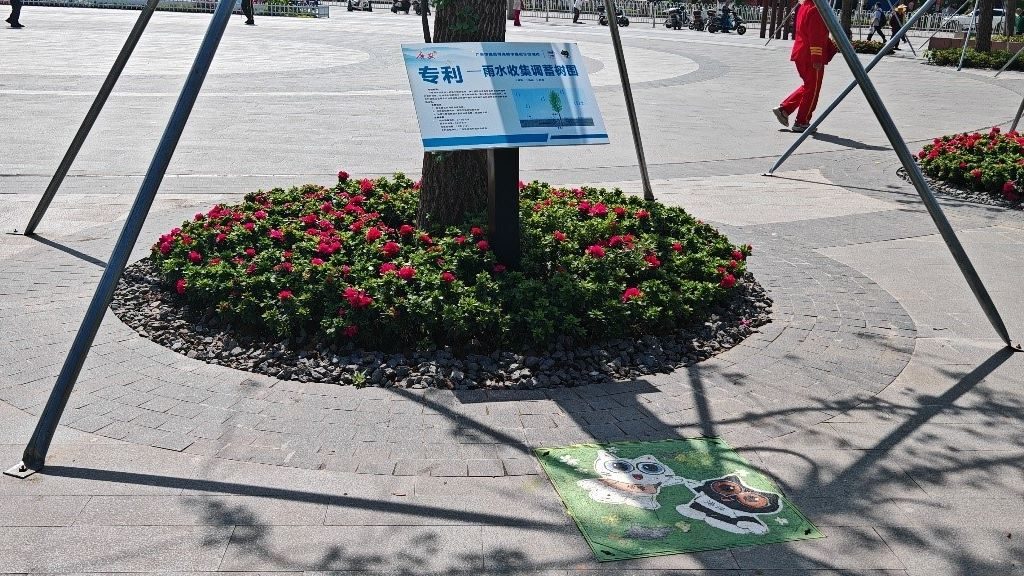 廣安“雨水收集調(diào)蓄樹池”，已在市內(nèi)公園落地運(yùn)用。受訪者供圖