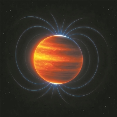 木星磁場（藝術(shù)圖）。圖片來源：物理學(xué)家組織網(wǎng)
