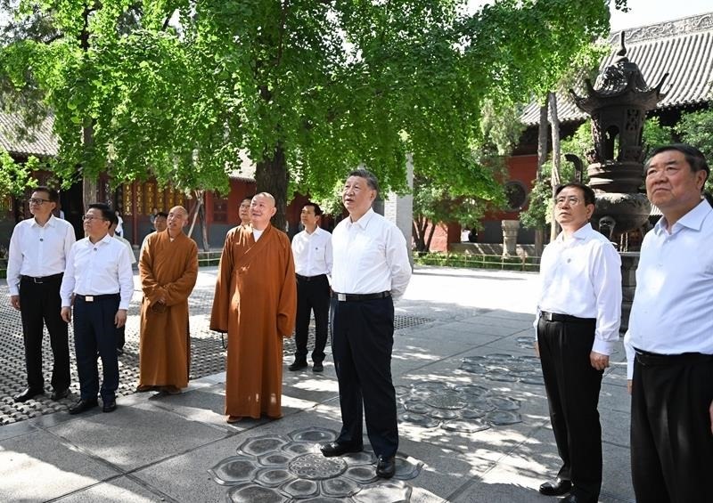 △2025年5月19日，習(xí)近平總書記在河南洛陽白馬寺考察。